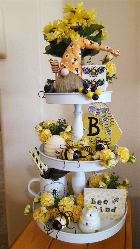 Honey Bee Tiered Tray Tiered Tray Decorative Jars Decor