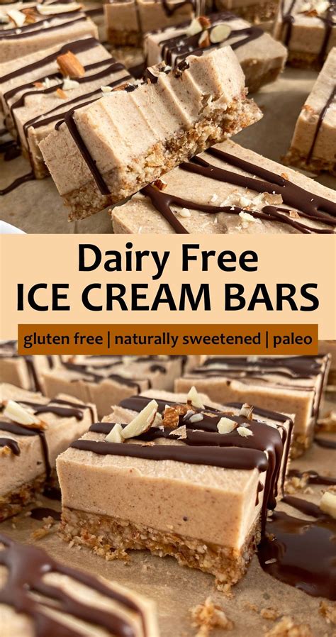 Dairy Free Ice Cream Bars With Chocolate Drizzled On Top