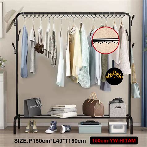 Jual Gantungan Baju Rak Besi Rak Jemuran Portable Stand Hanger Single