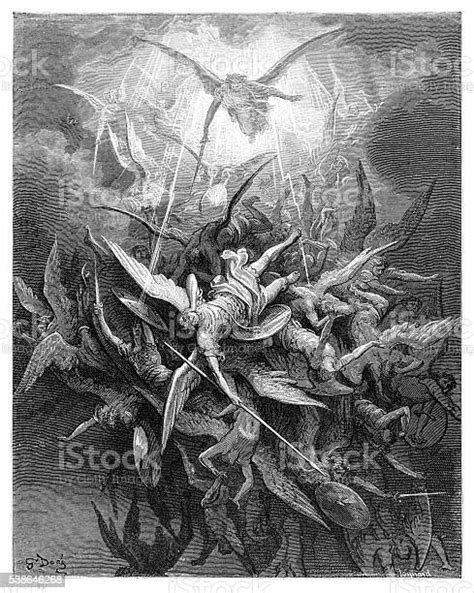 Fall Of The Rebel Angels Of Engraving Stock Illustration Download