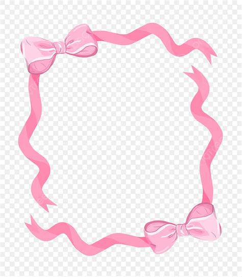 Decorative Ribbon Hd Transparent Frame Decorated With Pink Ribbons Frame Clipart Ribbon