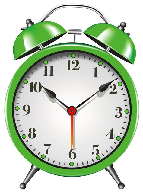Green Alarm Clock PNG Clip Art png image
