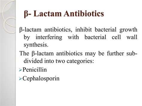 Cephalosporins And Other β Lactam Antibiotics