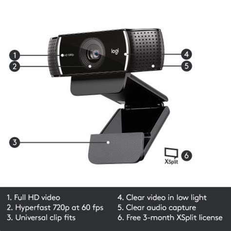 Logitech C922 Pro Stream Webcam 960 001087 1 Fred Meyer