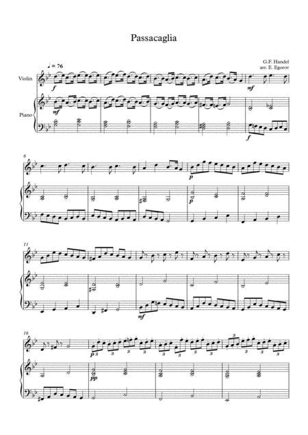 Passacaglia Handel Halvorsen For Violin Piano Sheet Music Pdf Download