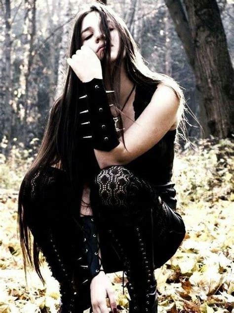 Classic Look For Black Metal Fans And Her Hair Is Beautiful