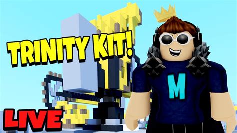 🔴trinity Kit Out Now Roblox Bedwars Live With Monstercape🔴 Youtube