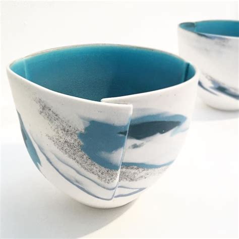 Origami Agateware Bowls Pottery Techniques Porcelain Ceramics Bow Art