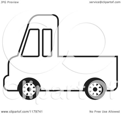 Clipart Of A Black And White Delivery Truck Royalty Free
