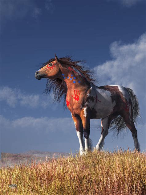 Horse With War Paint Digital Art By Daniel Eskridge Pixels Merch