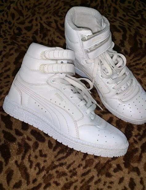 90s Vintage High Top White Any Flaw Can Be Seen In The Pictures Puma