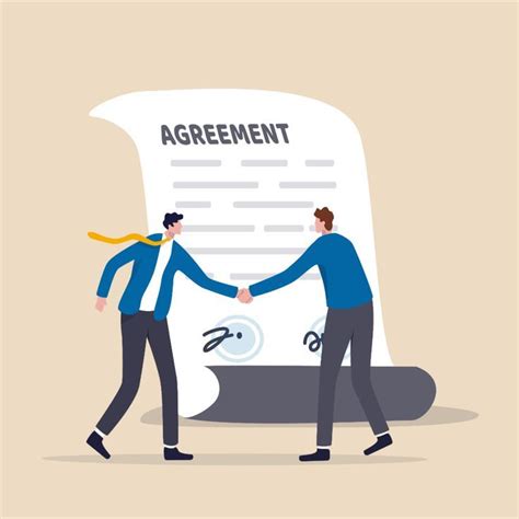 Business Deal Agreement Or Collaboration Document Contract Or Success