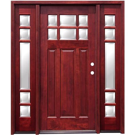 Pacific Entries 68 In X 80 In Craftsman 6 Lite Stained Mahogany Wood