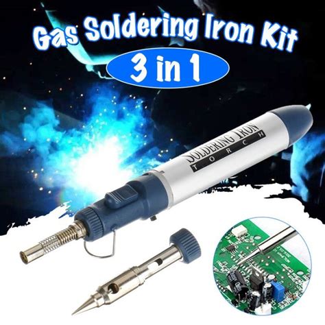 3 In 1 Professional Butane Gas Soldering Iron Kit Welding Pen Burner