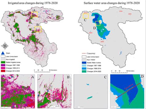 Spatial Distribution Of Changes In Water And Irrigated Areas Between