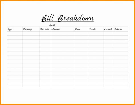 Bill Pay Schedule Spreadsheet Printable Spreadshee Bill Pay Schedule
