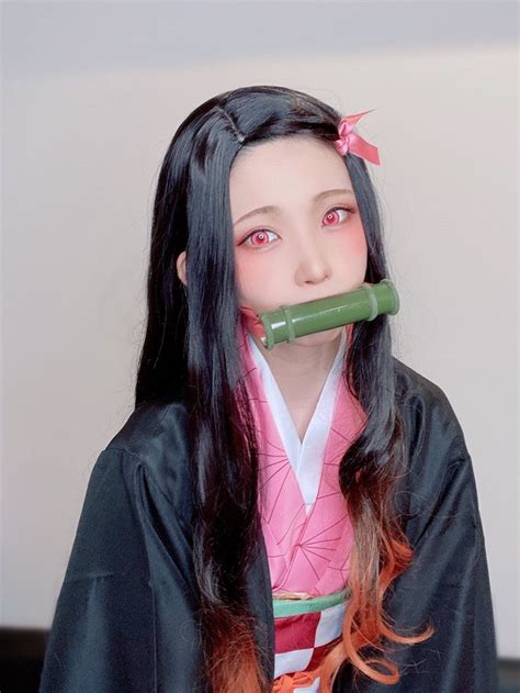 Top Japanese Cosplayer Enako Pieces Together Nezuko From Demon Slayer Costume From Home