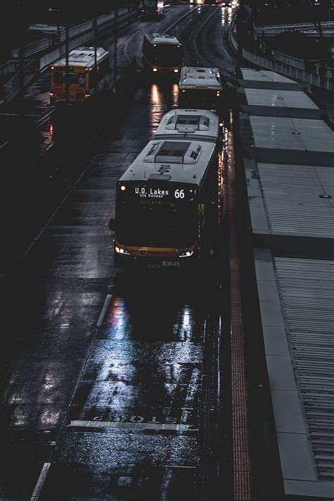 1170x2532px 1080p Free Download Rainy Buses Bokeh Brisbane Bus