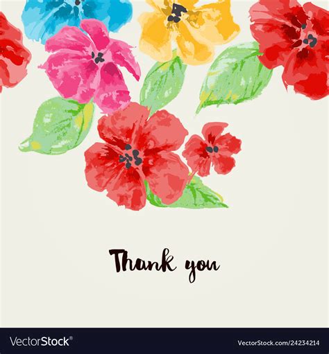 Watercolor Flowers Background For Greeting Cards Vector Image