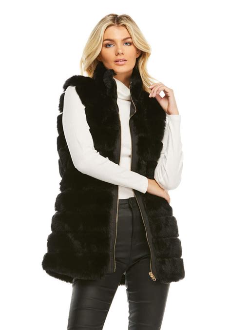 Black Mink Reversible Faux Fur Zip Vest Donna Salyers Fabulous Furs