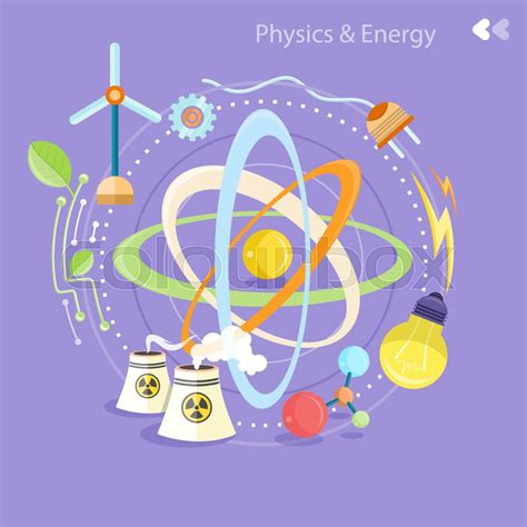Science And Physics Energy Icons Set Stock Vector Colourbox