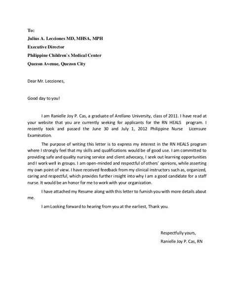 Halimbawa Ng Application Letter Sa Tagalog Sample Application Letter