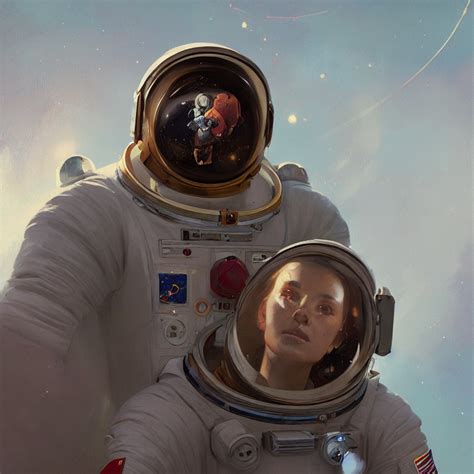Krea A Beautiful Portrait Painting Of A Astronaut By Sergey Kolesov