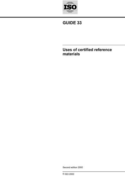 Iso Guide 332000 Uses Of Certified Reference Materials