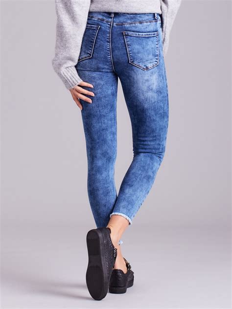 Niebieskie Dżinsy Skinny Spodnie Jeansowe Sklep Ebutik Pl