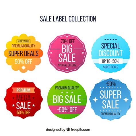 Free Vector Sale Labels Collection With Many Colors