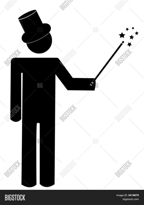 Stick Man Magic Hat Vector And Photo Free Trial Bigstock