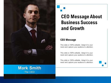 Ceo Message About Business Success And Growth Presentation Graphics