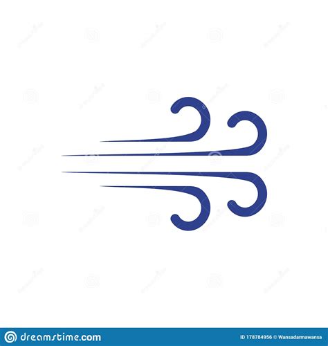 Wind Symbol Logo Design Template Stock Vector