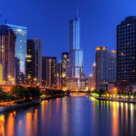 10 Top Chicago Skyline At Night Wallpaper FULL HD 1920×1080 For PC
