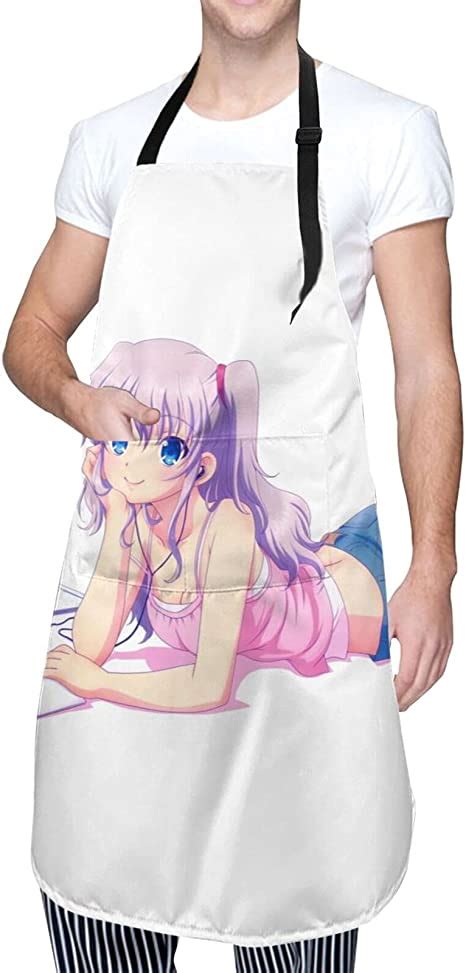 Anime Funny Cooking Kitchen Aprons For Women Black Waterproof Oxford