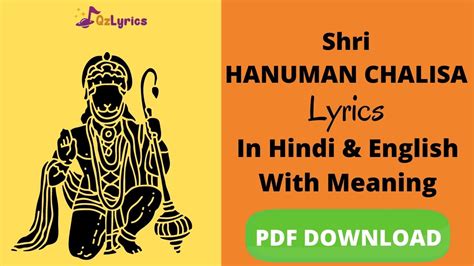 Hanuman Chalisa Lyrics With Meaning English Hindi Hanuman Pics Hot