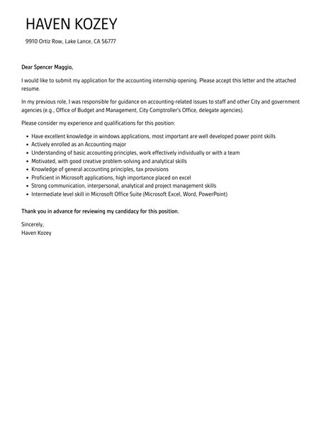 Cover Letter For Accounting Internship Hot Sale Save Jlcatj Gob Mx