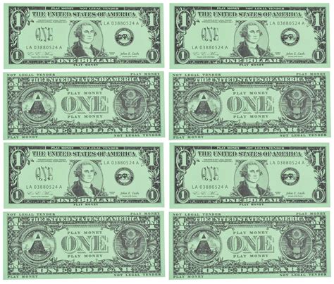 Printable Play Money Money Template Teaching Money Free Printable