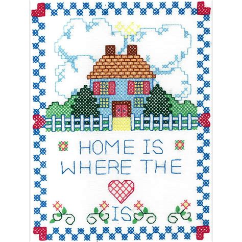 Bucilla Stamped Embroidery Kit 8x10 Home Is Where The Heart It