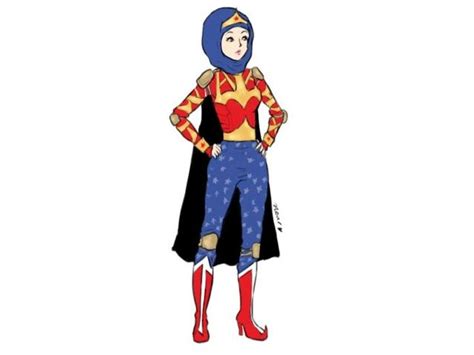 a muslim girl who wears the hijab draws herself as comic book characters girl superhero