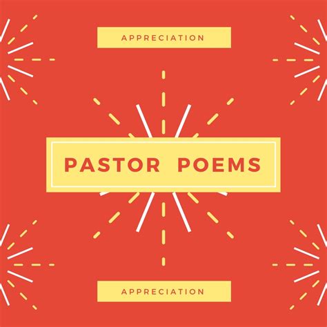 Pastor Appreciation Poems For An Occasion In The Church