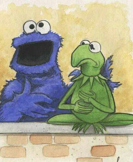 Cookie Monster And Kermit The Muppets Characters Sesame Street Muppets
