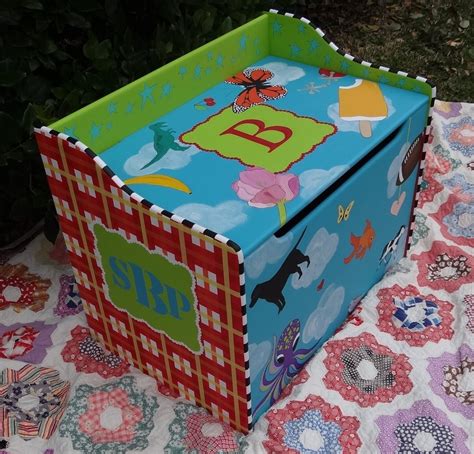 Personalized Toy Box Custom Hand Painted Toy Chest Toy Box