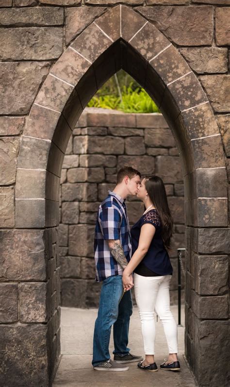 engagement photos at the wizarding world of harry potter popsugar love and sex