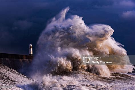 Storm At Porthcawl Lighthouse High Res Stock Photo Getty Images