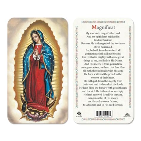Our Lady Of Guadalupe Magnificat Plastic Prayer Card Discount
