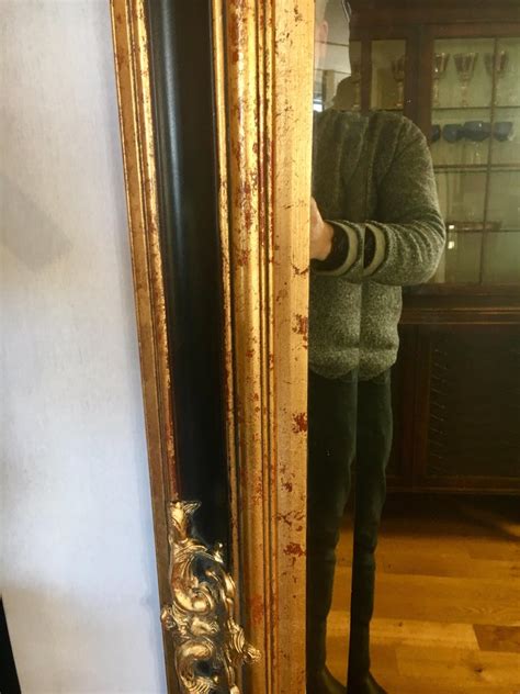 Reveal the deepest desires of your heart by gazing into the mirror of erised. Monumental Large Full Length Neoclassical Beveled Floor Mirror Black and Gold at 1stdibs