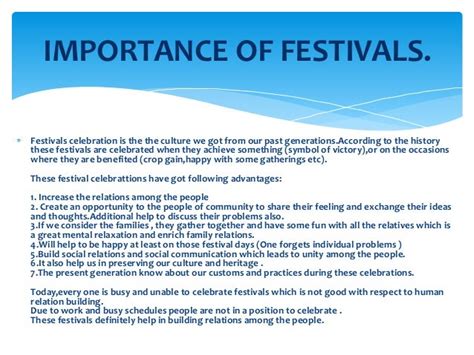 Celebration Of Festivals Essay