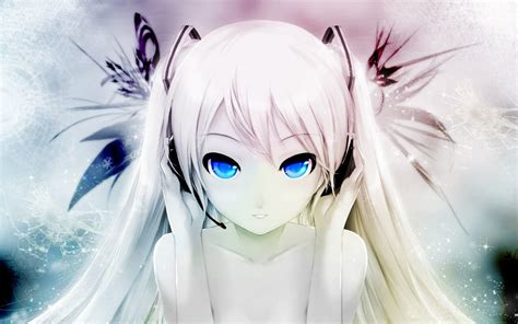 female anime character illustration blue eyes hd wallpaper wallpaper flare
