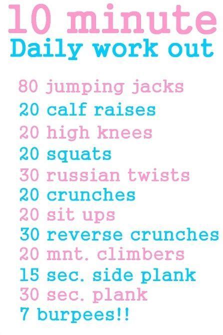 10 Minute Workout Quick Workout Daily Workout
